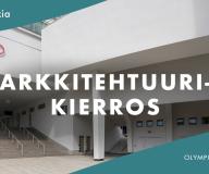 Arkkitehtuurikierros kuva olympiarenkaiden luota kuvattuna