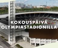 Ilmakuva ja teksti kokouspäivä Olympiastadionilla