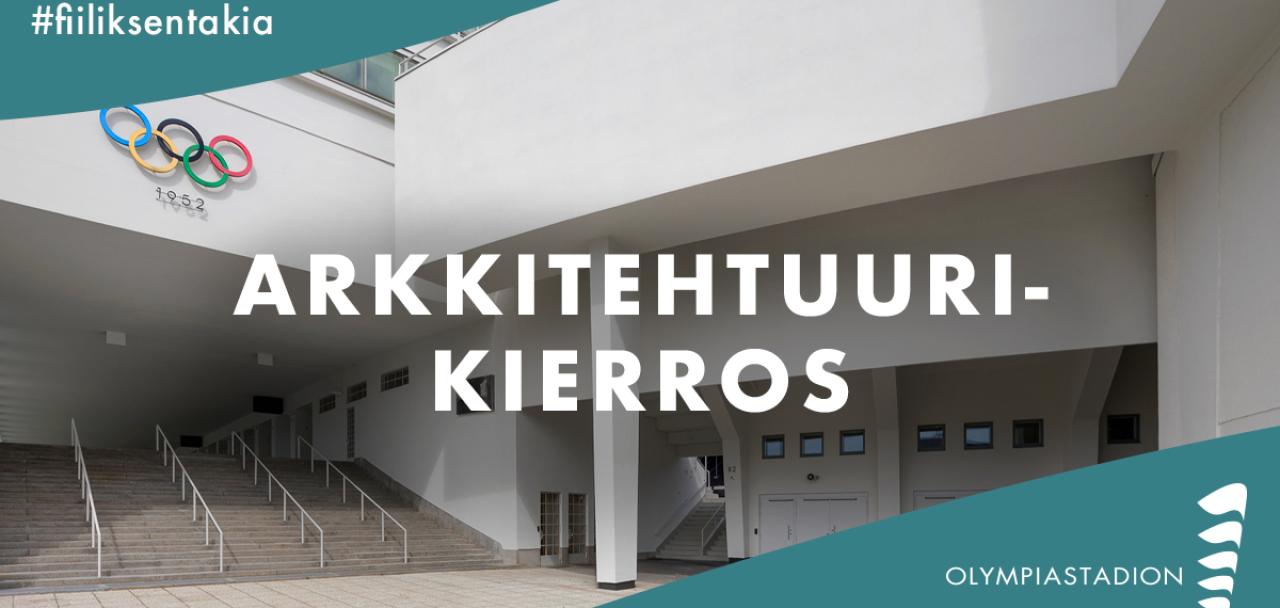 Arkkitehtuurikierros kuva olympiarenkaiden luota kuvattuna