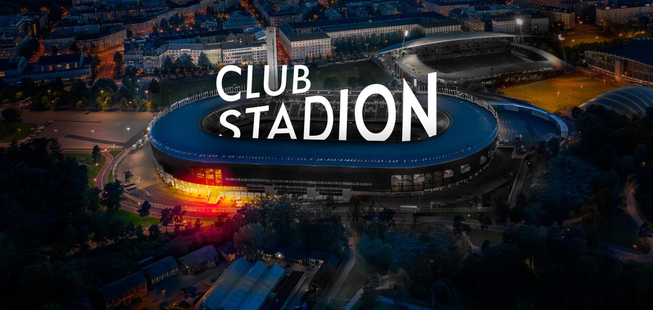 Ilmakuva stadionista ja Club stadionin paikka