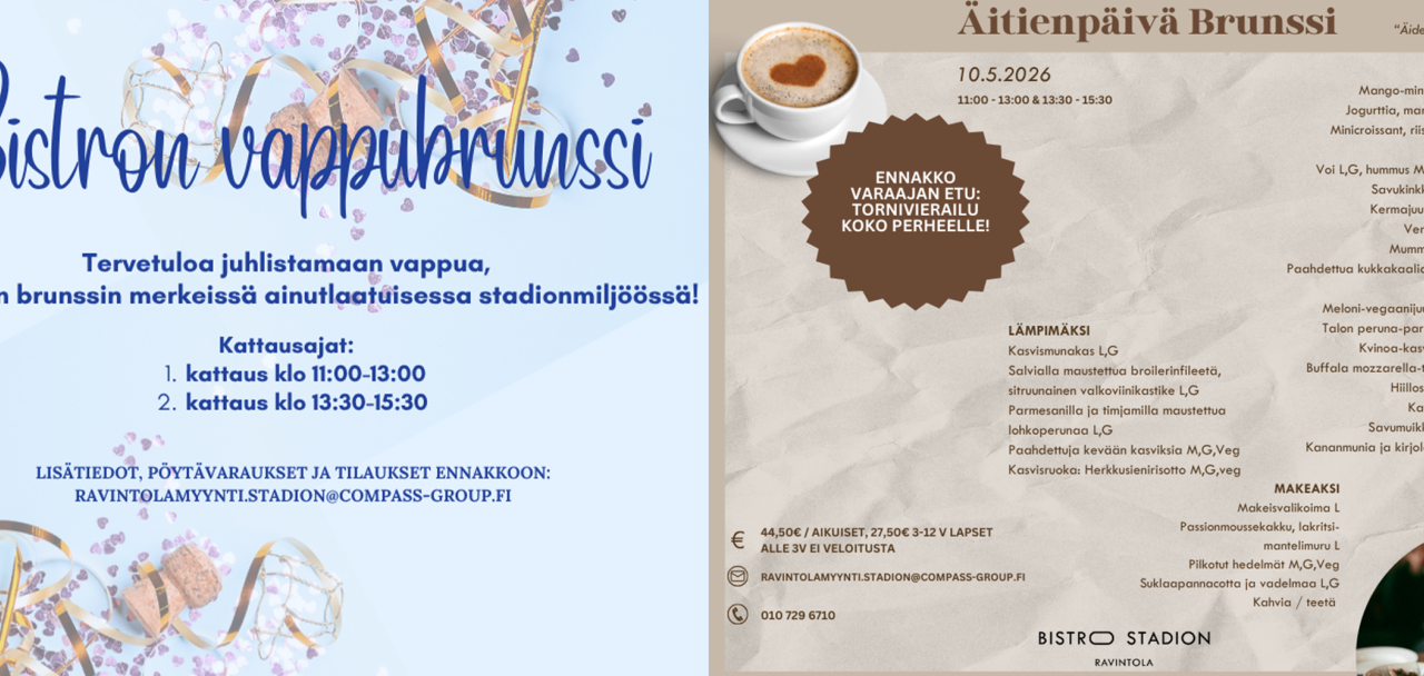 Kaksi kuvaa kevään 26 brunsseista