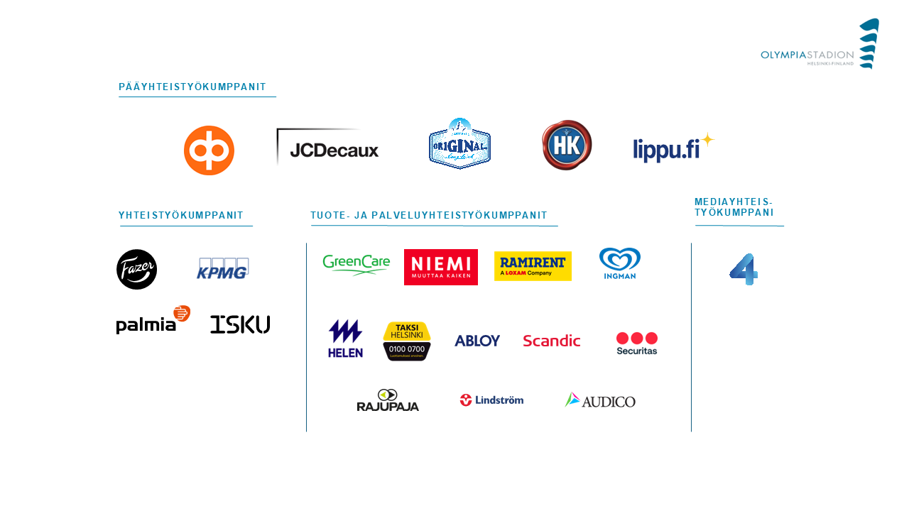 Yhteistyökumppaneiden logoja valkoisella pohjalla 2025